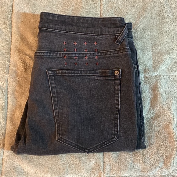 Ksubi Wolf Gang Slim Straight Black Red Denim Jeans - Picture 1 of 7